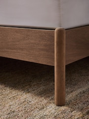 Wooden Dark Bronx Boucle Twill Oyster Natural Matson Wooden Bed Frame - Image 6 of 9