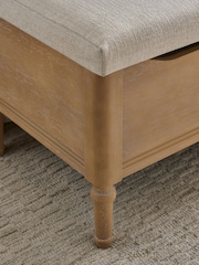 Tweedy Plain Light Natural Lily Wooden Storage Ottoman Bench - Image 4 of 8