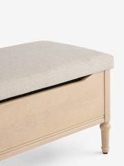 Tweedy Plain Light Natural Lily Wooden Storage Ottoman Bench - Image 7 of 8