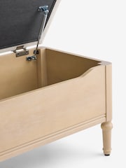 Tweedy Plain Light Natural Lily Wooden Storage Ottoman Bench - Image 8 of 8