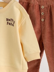 Yellow Farm Sweatshirt and Cord Trousers Baby Set 2 Piece (0mths-2yrs) - Image 7 of 10