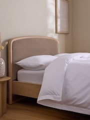 Wooden Light Oak Effect Soft Twill Mink Matson Ottoman Storage Bed Frame - Image 5 of 10