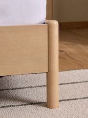 Wooden Light Oak Effect Soft Twill Mink Matson Ottoman Storage Bed Frame - Image 6 of 10