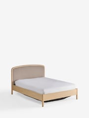 Wooden Light Oak Effect Soft Twill Mink Matson Ottoman Storage Bed Frame - Image 8 of 10