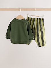 Green Stripe Baby Set Sweat Top and Trousers (0mths-2yrs) - Image 5 of 14