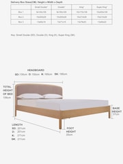 Wooden Light Oak Effect Soft Twill Mink Natural Matson Wooden Bed Frame - Image 3 of 9
