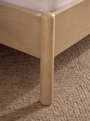 Wooden Light Oak Effect Soft Twill Mink Natural Matson Wooden Bed Frame - Image 5 of 9
