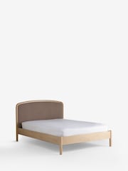 Wooden Light Oak Effect Soft Twill Mink Natural Matson Wooden Bed Frame - Image 7 of 9