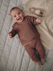 Brown Textured Top and Legging Baby Set (0mths-2yrs) - Image 1 of 19