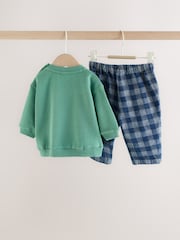 Green Slogan Baby Set Sweat Top and Trousers (0mths-2yrs) - Image 2 of 11
