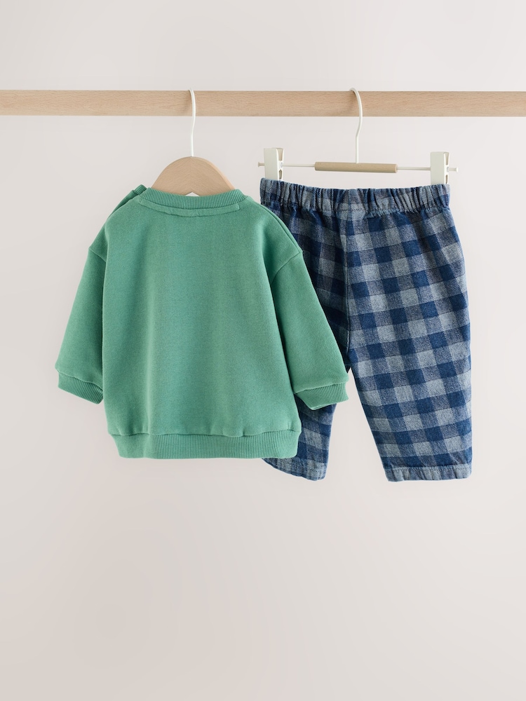 Green Slogan Baby Set Sweat Top and Trousers (0mths-2yrs) - Image 2 of 11 Green Slogan Baby Set Sweat Top and Trousers (0mths-2yrs) - Image 2 of 11