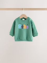 Green Slogan Baby Set Sweat Top and Trousers (0mths-2yrs) - Image 3 of 11