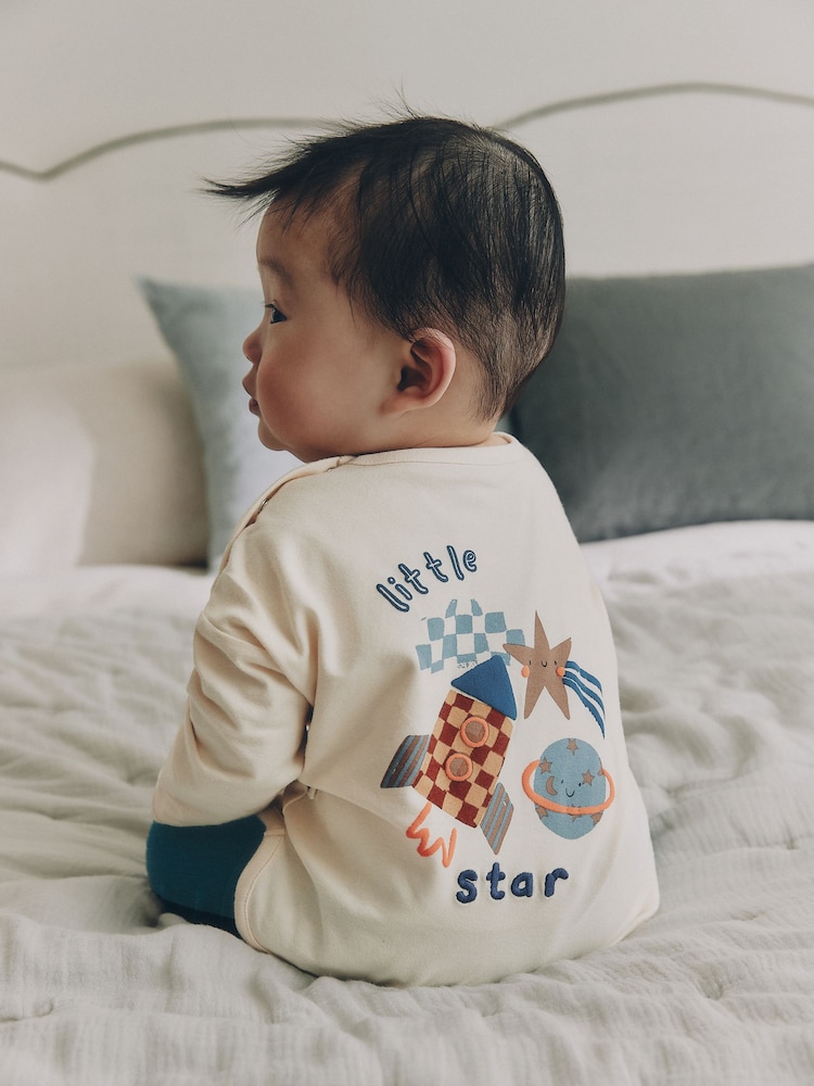 Neutral/Blue Space Top and Leggings Baby Set (0mths-2yrs) - Image 1 of 20 Neutral/Blue Space Top and Leggings Baby Set (0mths-2yrs) - Image 1 of 20