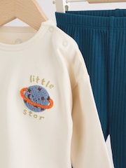 Neutral/Blue Space Top and Leggings Baby Set (0mths-2yrs) - Image 11 of 20