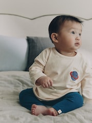 Neutral/Blue Space Top and Leggings Baby Set (0mths-2yrs) - Image 4 of 20