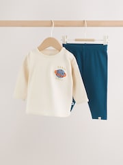 Neutral/Blue Space Top and Leggings Baby Set (0mths-2yrs) - Image 5 of 20