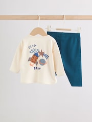 Neutral/Blue Space Top and Leggings Baby Set (0mths-2yrs) - Image 6 of 20