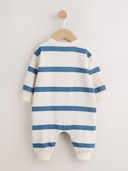 Blue/Ecru Stripe Sweat Baby Romper (0mths-3yrs) - Image 2 of 10