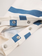 Blue/Ecru Stripe Sweat Baby Romper (0mths-3yrs) - Image 5 of 10