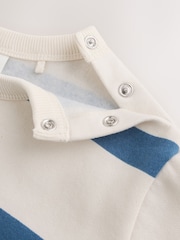 Blue/Ecru Stripe Sweat Baby Romper (0mths-3yrs) - Image 7 of 10