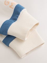 Blue/Ecru Stripe Sweat Baby Romper (0mths-3yrs) - Image 9 of 10