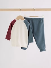 Blue/Neutral Varsity Top and Leggings Baby Set (0mths-2yrs) - Image 2 of 14