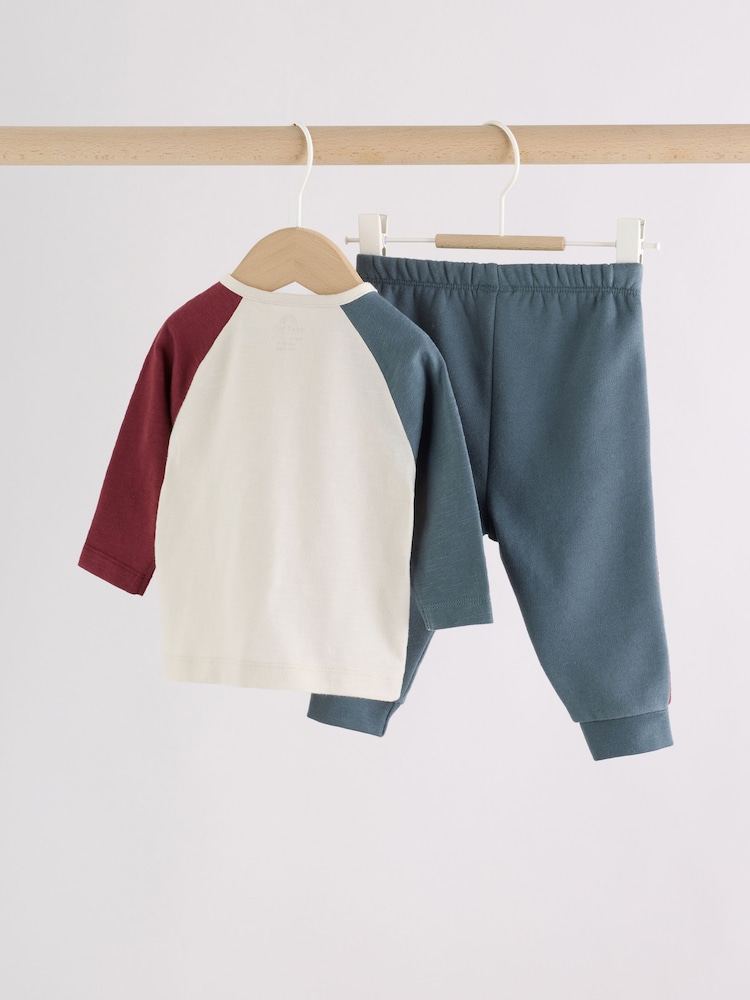 Blue/Neutral Varsity Top and Leggings Baby Set (0mths-2yrs) - Image 2 of 14