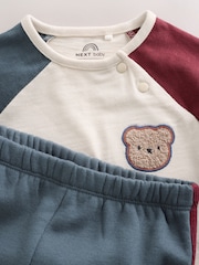 Blue/Neutral Varsity Top and Leggings Baby Set (0mths-2yrs) - Image 8 of 14