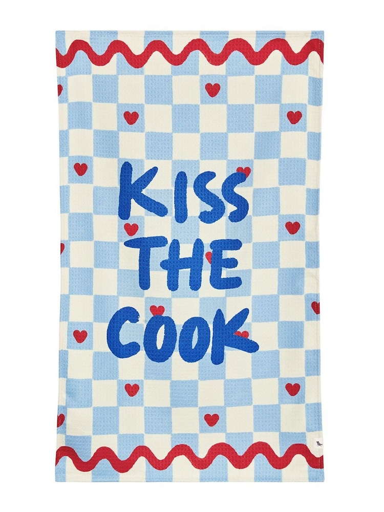 Dock & Bay Kiss the Cook Quick Dry Kitchen Tea Towel - Image 1 of 6 Dock & Bay Kiss the Cook Quick Dry Kitchen Tea Towel - Image 1 of 6