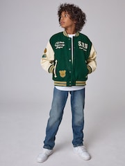 Superdry Green Varsity Bomber Jacket - Image 1 of 12