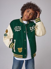 Superdry Green Varsity Bomber Jacket - Image 2 of 12