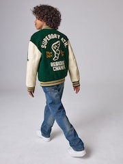 Superdry Green Varsity Bomber Jacket - Image 4 of 12