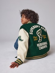 Superdry Green Varsity Bomber Jacket - Image 5 of 12