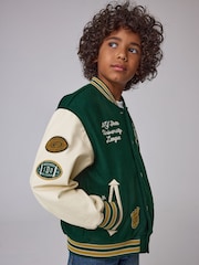 Superdry Green Varsity Bomber Jacket - Image 6 of 12