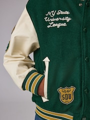 Superdry Green Varsity Bomber Jacket - Image 7 of 12