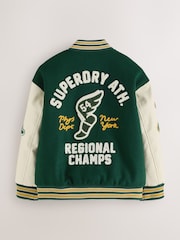 Superdry Green Varsity Bomber Jacket - Image 9 of 12
