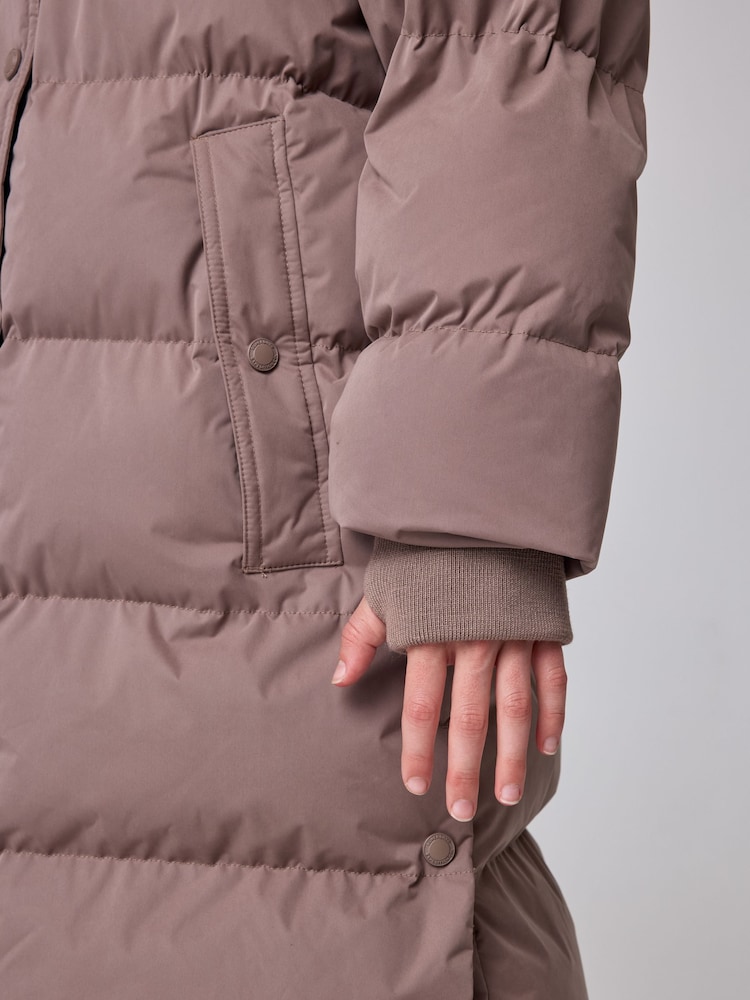 Superdry Taupe Brown Everest Longline Puffer Coat - Image 7 of 7