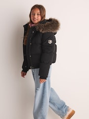 Superdry Black Everest Padded Bomber Coat - Image 1 of 10
