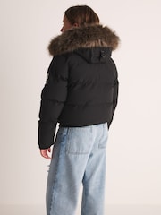 Superdry Black Everest Padded Bomber Coat - Image 4 of 10