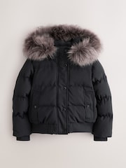 Superdry Black Everest Padded Bomber Coat - Image 5 of 10