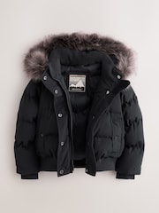 Superdry Black Everest Padded Bomber Coat - Image 6 of 10