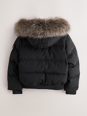 Superdry Black Everest Padded Bomber Coat - Image 7 of 10