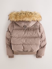 Superdry Taupe Brown Everest Padded Bomber Coat - Image 10 of 15