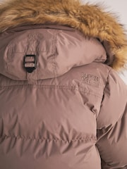 Superdry Taupe Brown Everest Padded Bomber Coat - Image 11 of 15