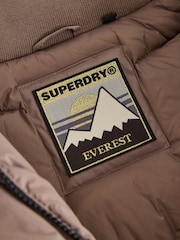 Superdry Taupe Brown Everest Padded Bomber Coat - Image 13 of 15