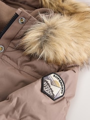 Superdry Taupe Brown Everest Padded Bomber Coat - Image 15 of 15