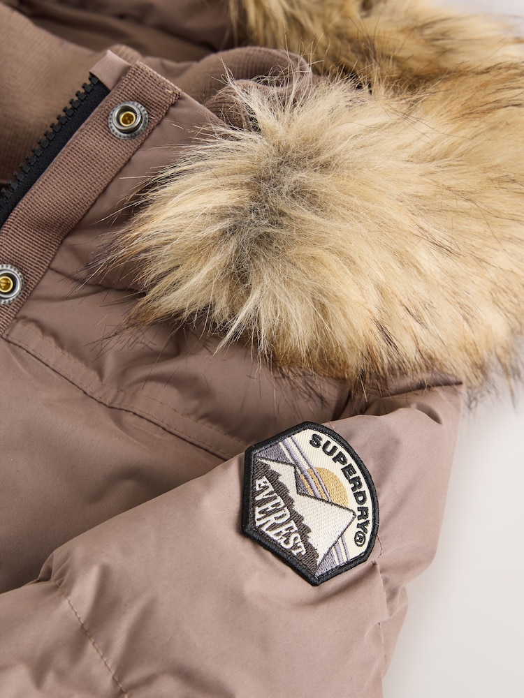 Superdry Taupe Brown Everest Padded Bomber Coat - Image 15 of 15 Superdry Taupe Brown Everest Padded Bomber Coat - Image 15 of 15