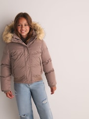Superdry Taupe Brown Everest Padded Bomber Coat - Image 5 of 15