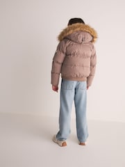 Superdry Taupe Brown Everest Padded Bomber Coat - Image 7 of 15