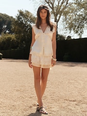 BHOEM Ecru Satin Lace Blouse - Image 3 of 5